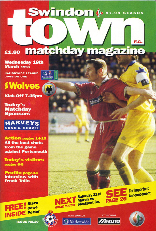 <b>Wednesday, March 18, 1998</b><br />vs. Wolverhampton Wanderers (Home)